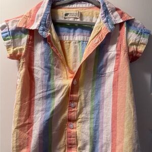 Linen Striped Kids Button-Down Shirt